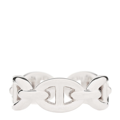 Hermes Sterling Silver PM Chaine d'Ancre Enchainee Band Ring 52 6 1 of 7