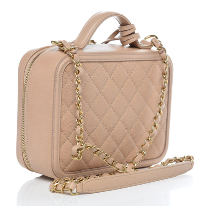 Chanel Caviar Quilted Medium CC Filigree Vanity Case Beige 3 of 11