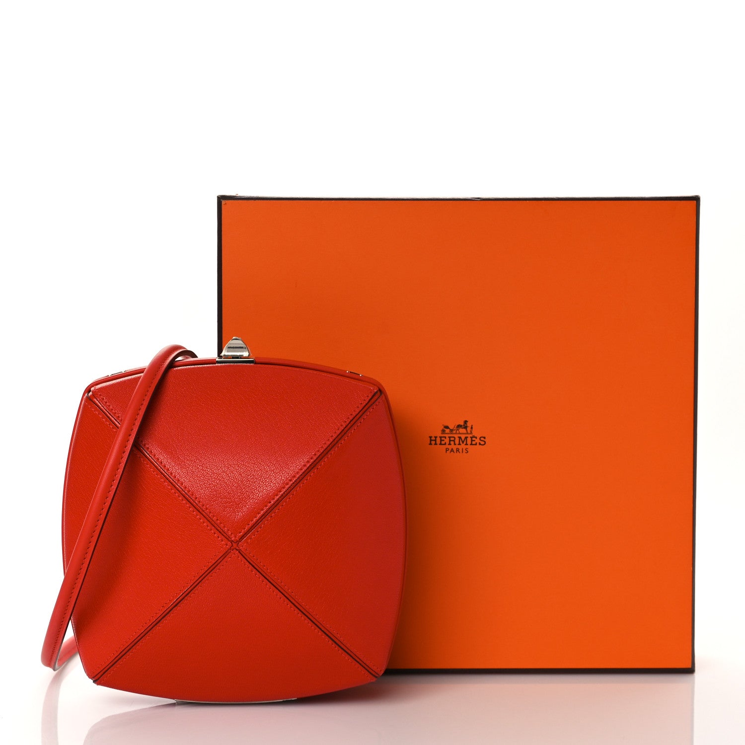 Hermes Chevre Chamkila Clou Medor Clutch Rouge De Coeur 10 of 10