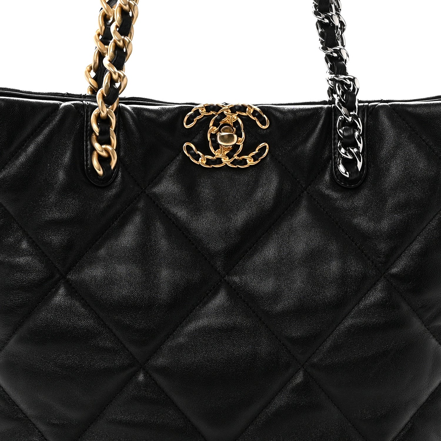 Chanel Lambskin Quilted Chanel 19 Shopping Bag Black 8 of 10