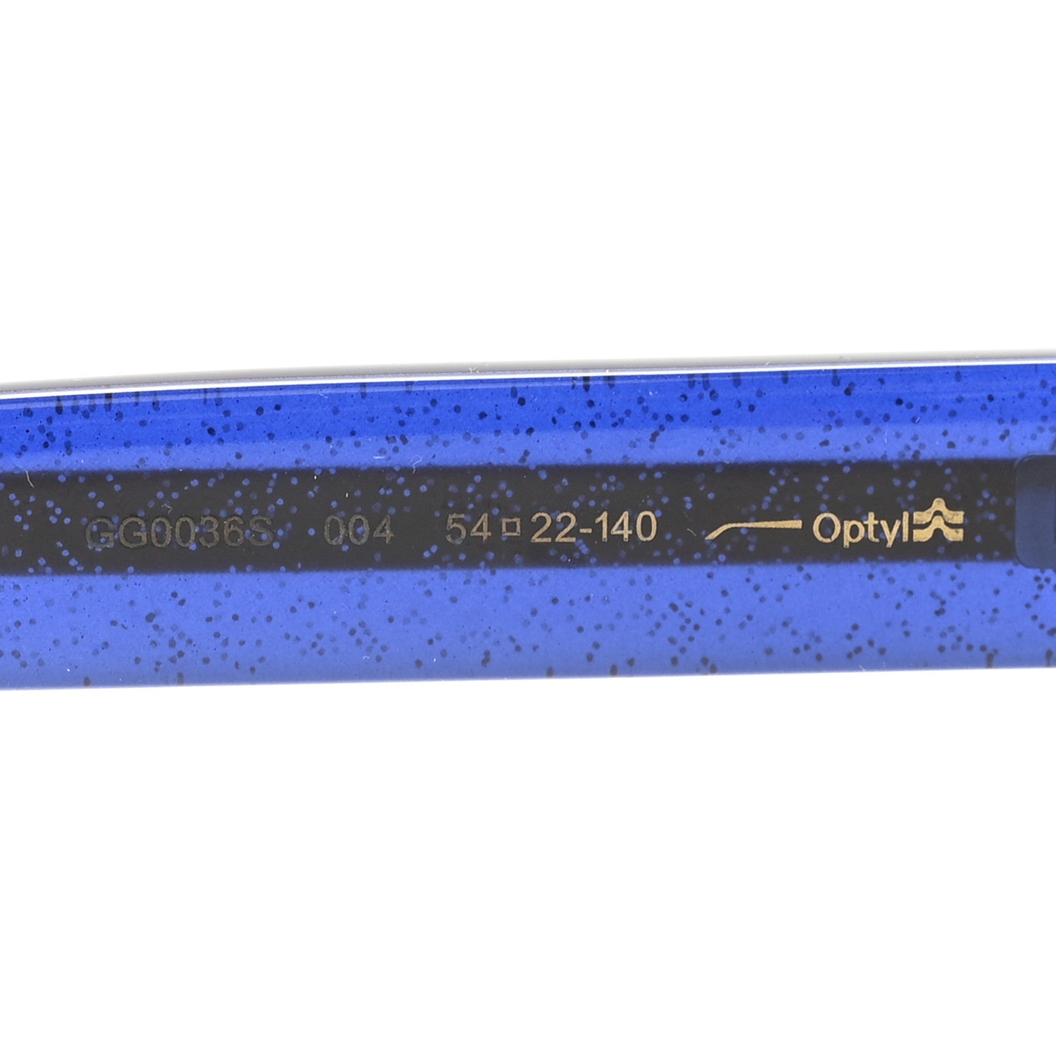 Gucci Acetate Square Frame Web Glitter Sunglasses GG0036S Brown Blue 6 of 7