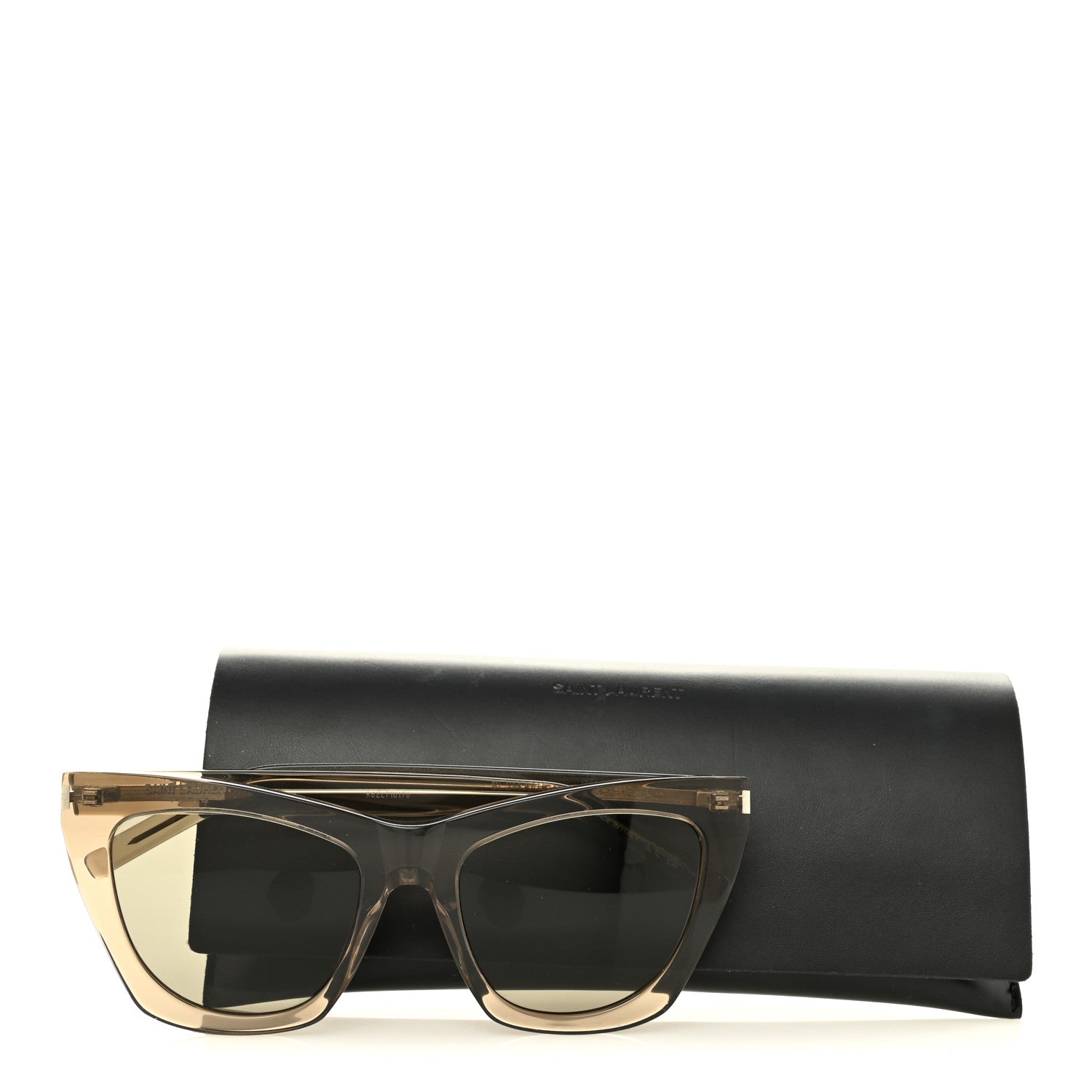 Saint Laurent Acetate New Wave SL214 Kate Cat Sunglasses Transparent Brown 9 of 9