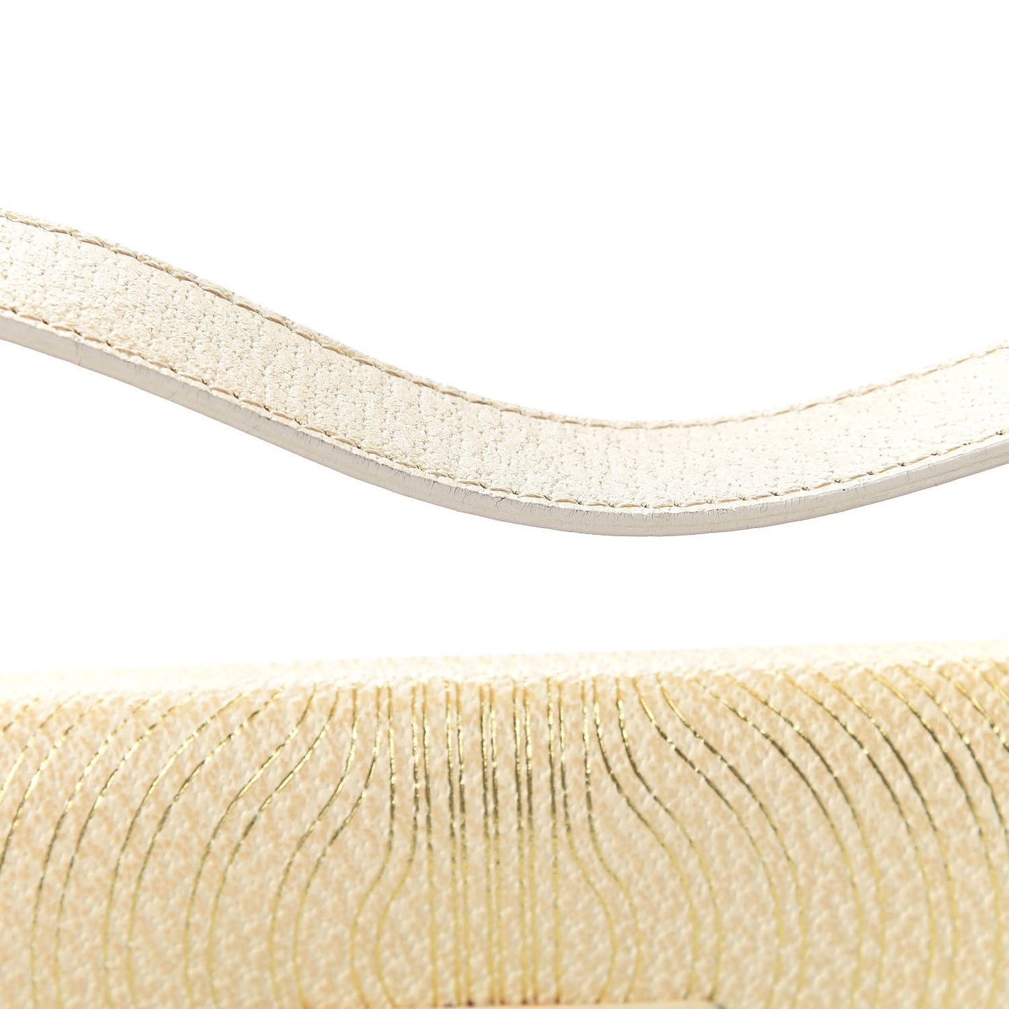 Metallic Calfskin Printed Baguette Gold