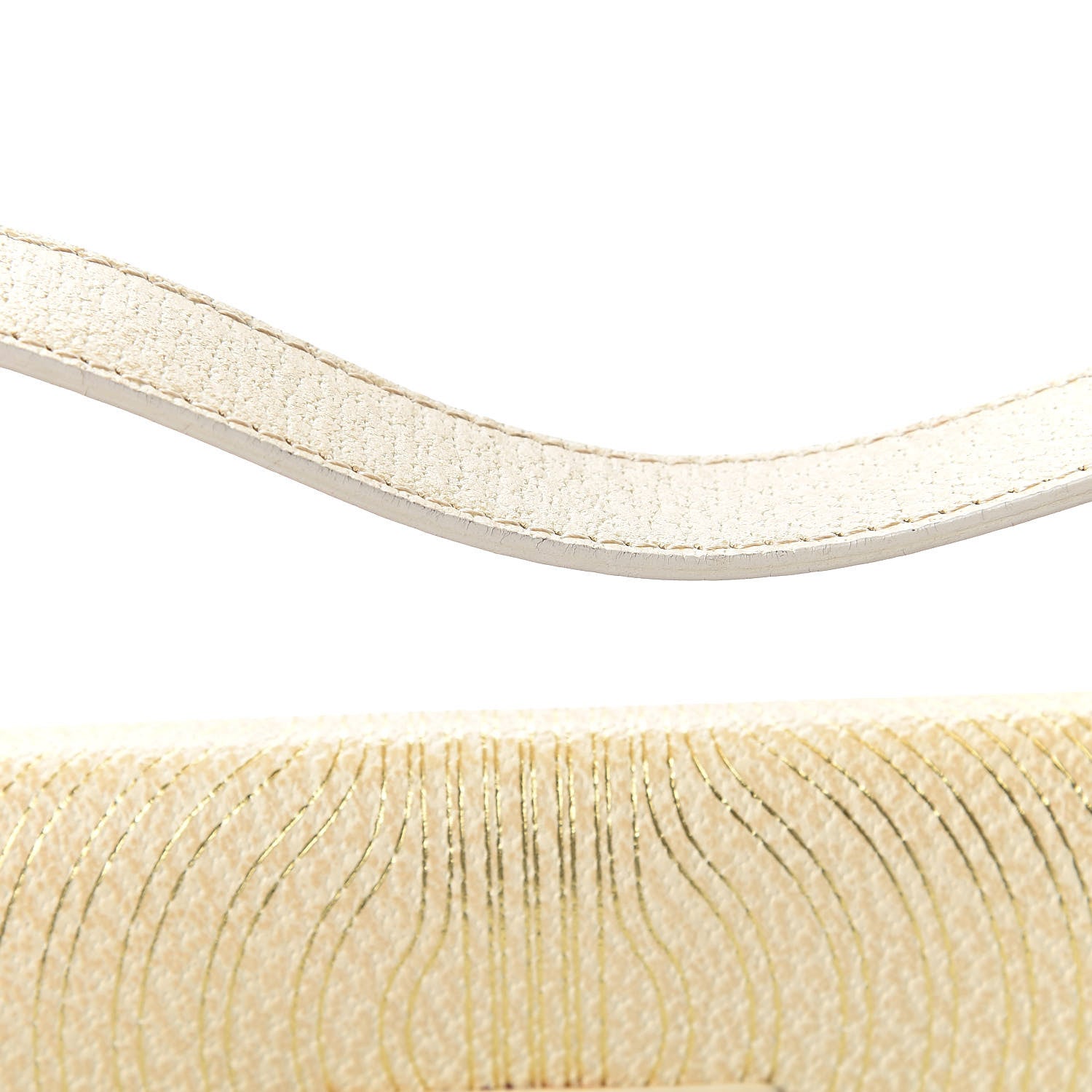Fendi Metallic Calfskin Printed Baguette Gold 14 of 16