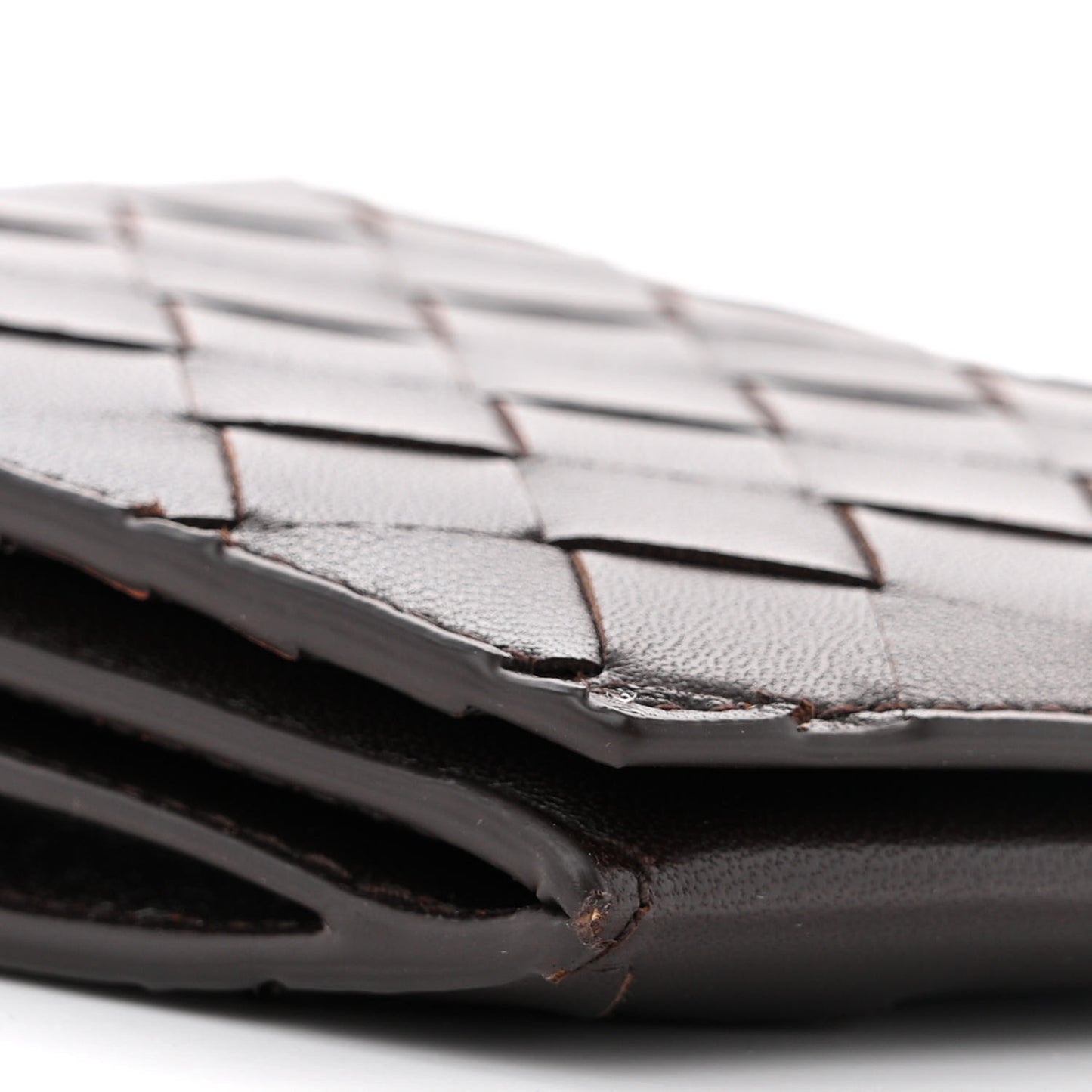 Nappa Intrecciato Card Case On Chain Fondant