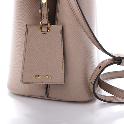 Prada Saffiano Cuir Medium Panier Bucket Bag Cipria Black 11 of 12