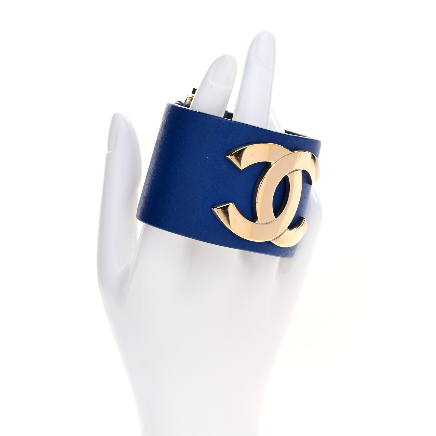 Calfskin CC Wide Cuff M Blue