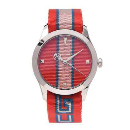 Gucci Stainless Steel Nylon 38mm G-Timeless Web Quartz Watch Red 1 of 6