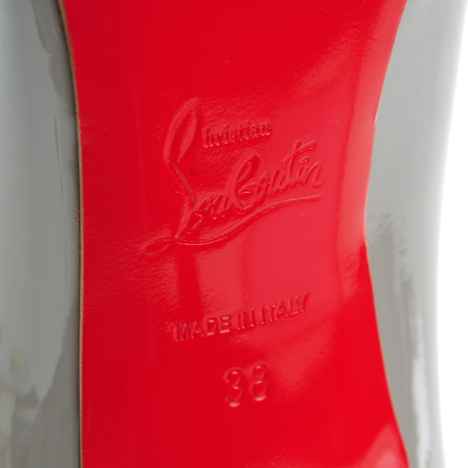 Christian Louboutin Patent Decollete 554 100 Pumps 38 Gris 6 of 8
