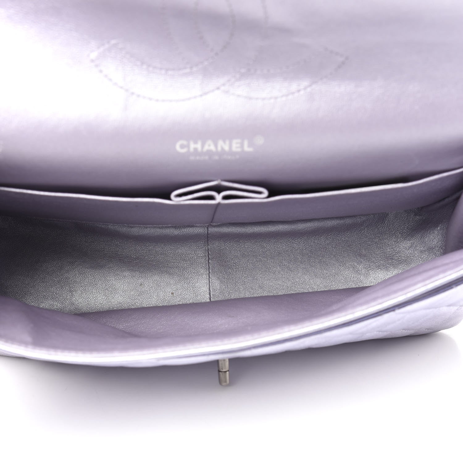 Chanel Metallic Lambskin Quilted Jumbo Double Flap Light Purple 5 of 11