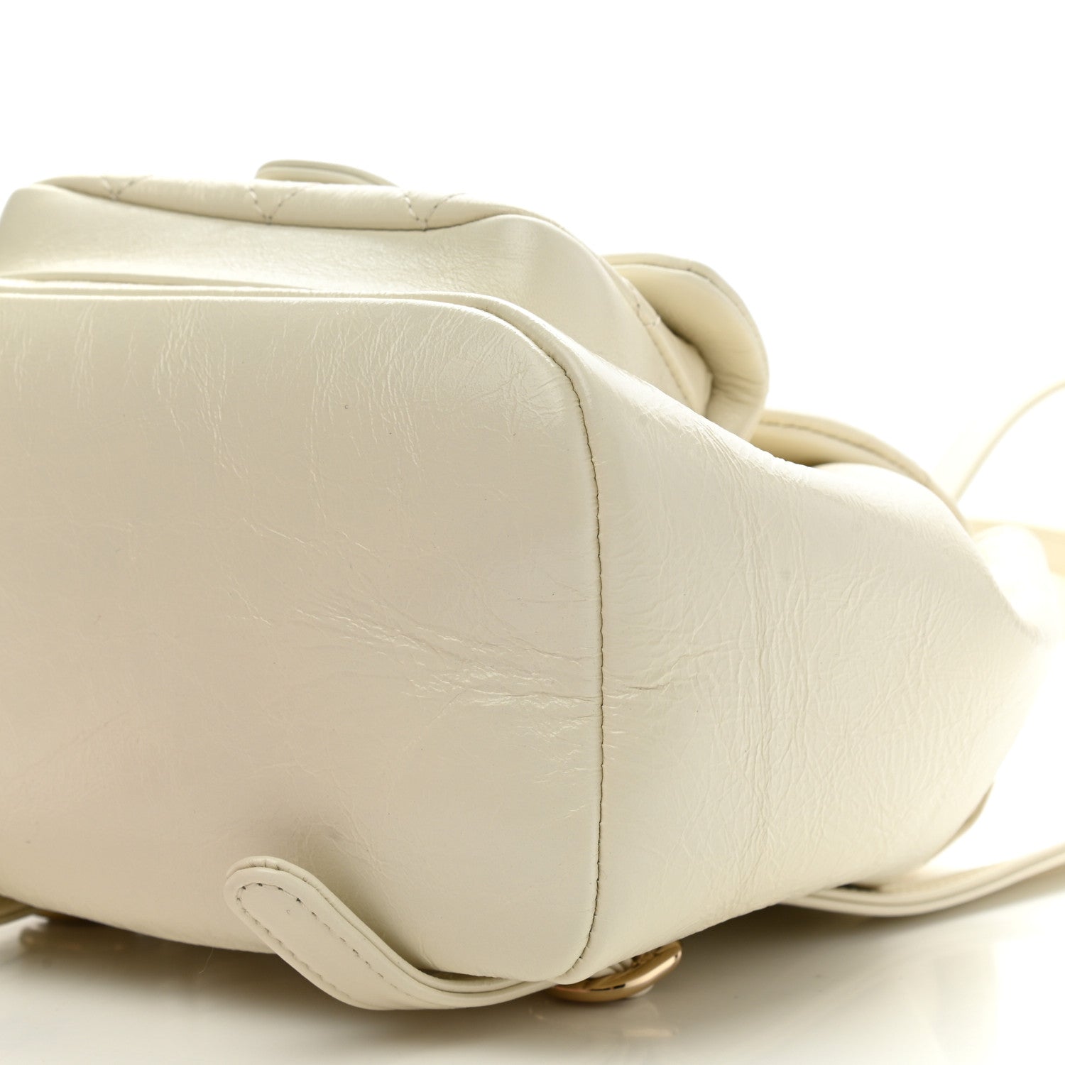 Chanel Glazed Aged Calfskin Quilted Small Duma Drawstring Backpack White 9 of 11
