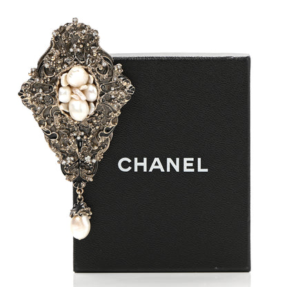 Chanel Gripoix Pearl Brooch Aged Gold 5 of 5