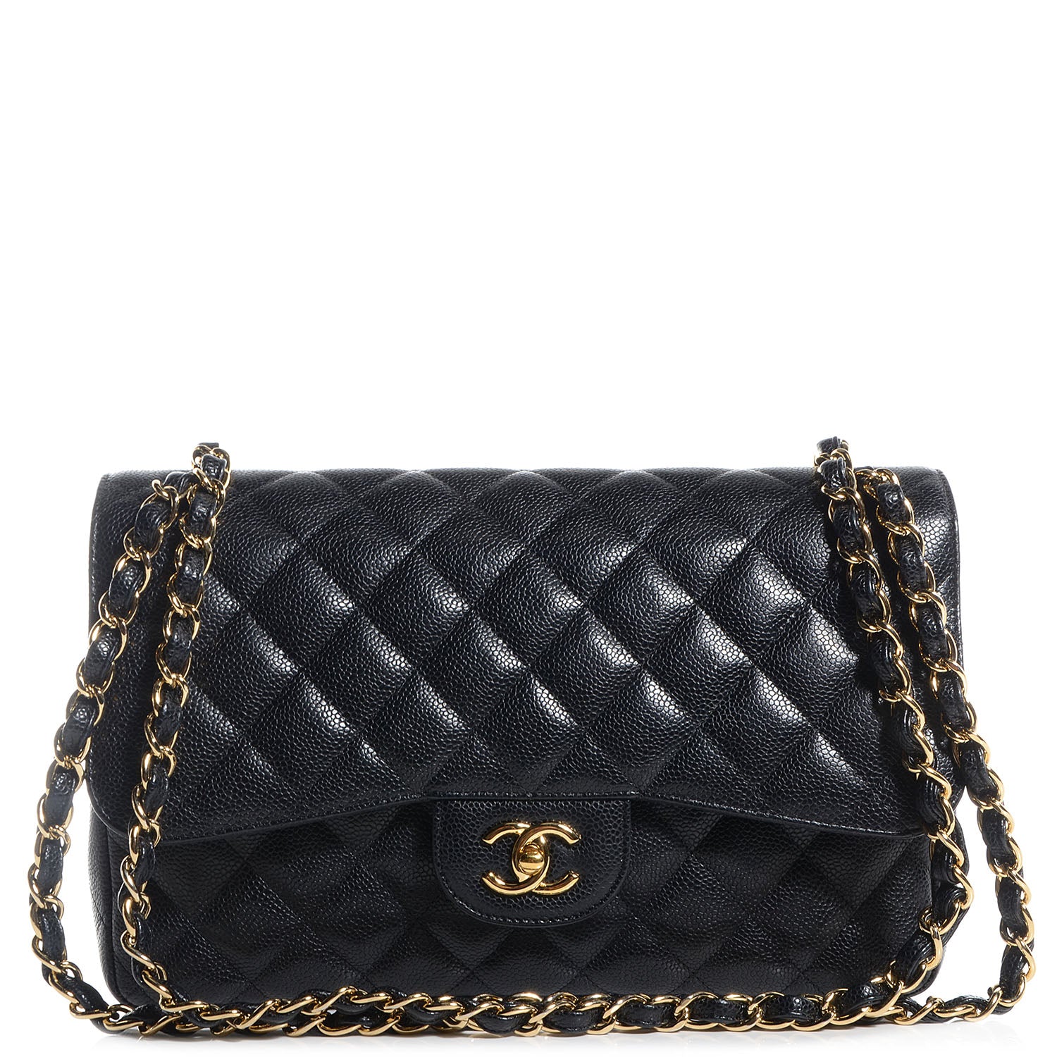 Chanel Caviar Quilted Jumbo Double Flap Black 1 of 8