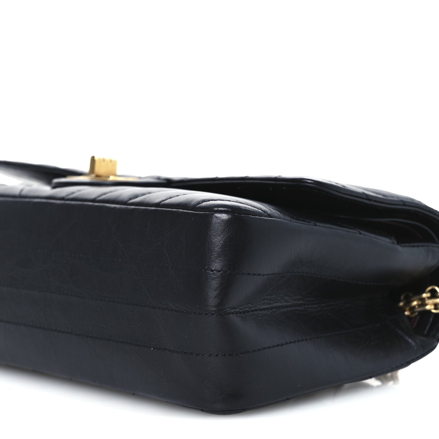 Aged Calfskin Chevron Quilted 2.55 Reissue 225 Flap Black