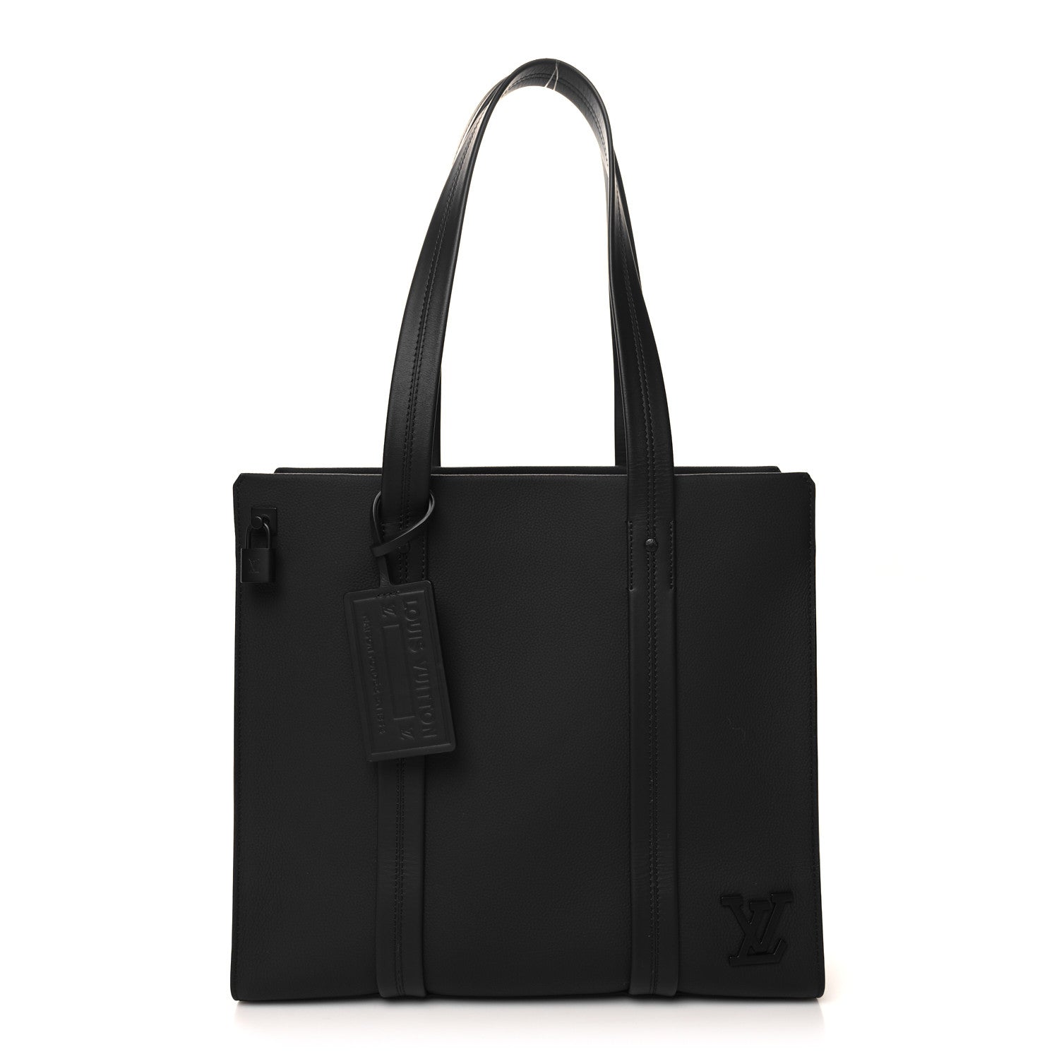 Louis Vuitton Grained Calfskin LV Aerogram Tote Black 1 of 9
