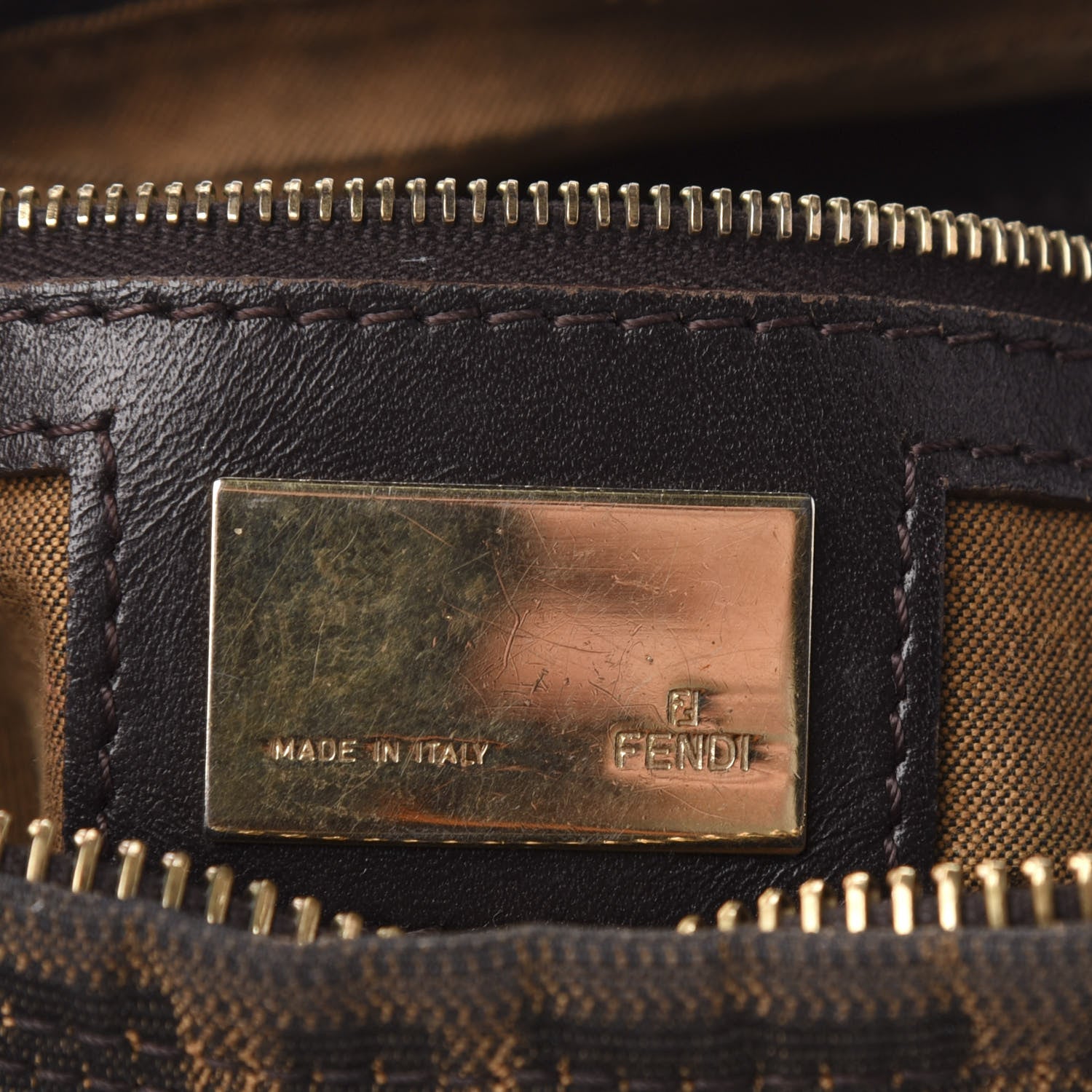 Fendi Zucca Cuoio Lucido Small Chef Hobo Tobacco Moro 8 of 10