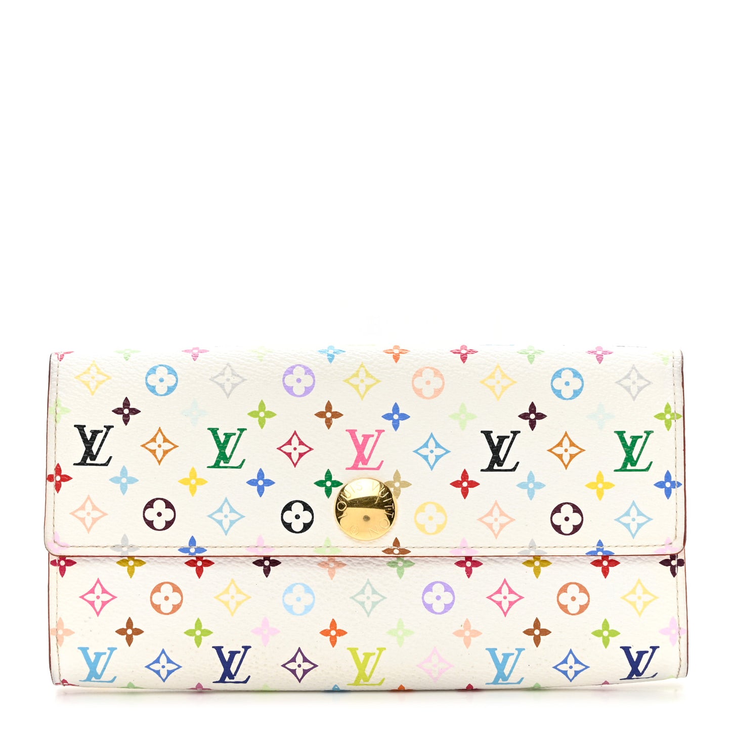 Monogram Multicolor Sarah Wallet White Litchi