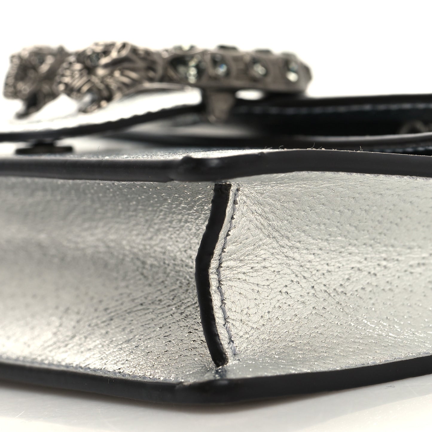 Metallic Calfskin Super Mini Dionysus Shoulder Bag Silver