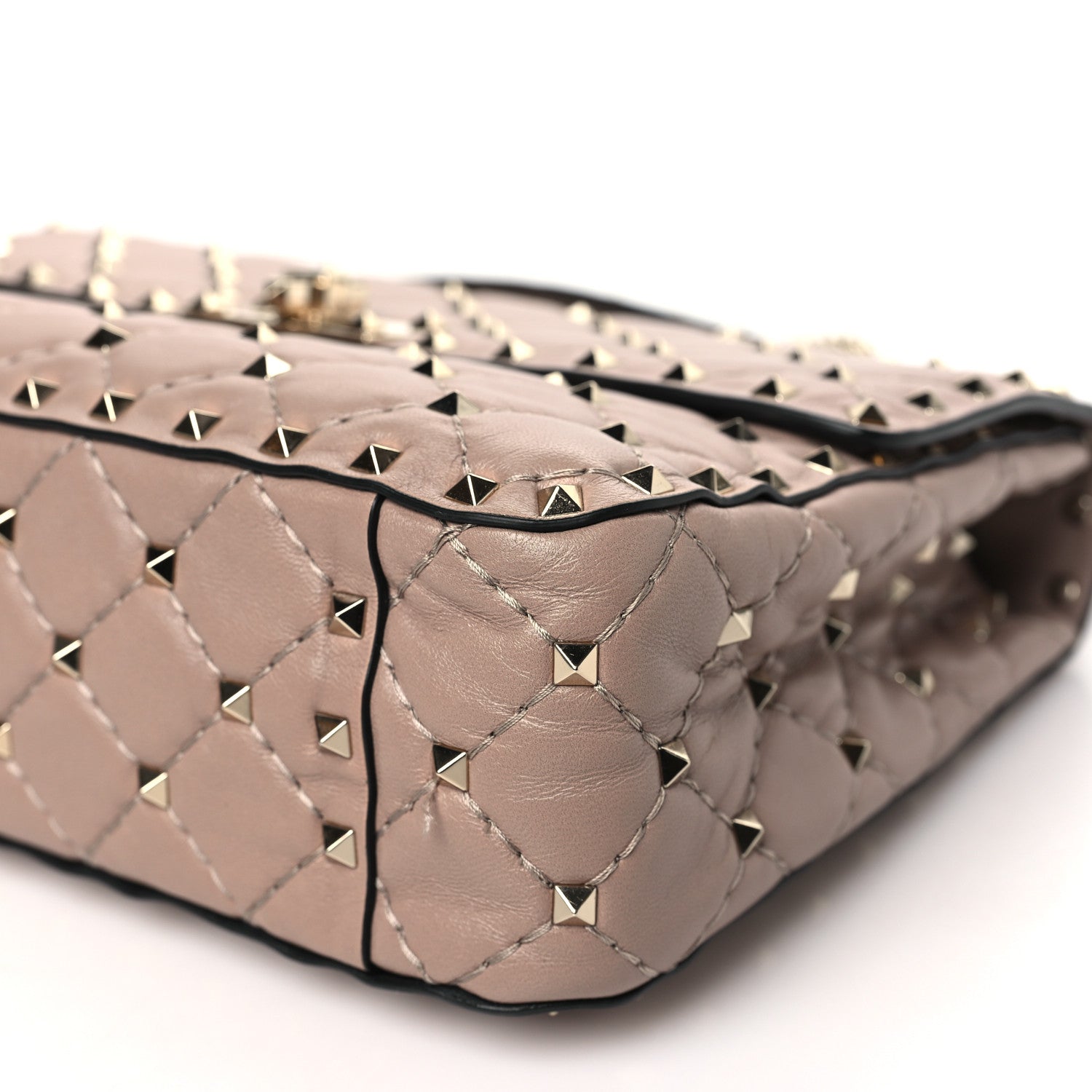 Valentino Garavani Lambskin Medium Rockstud Spike Shoulder Bag Poudre 9 of 9