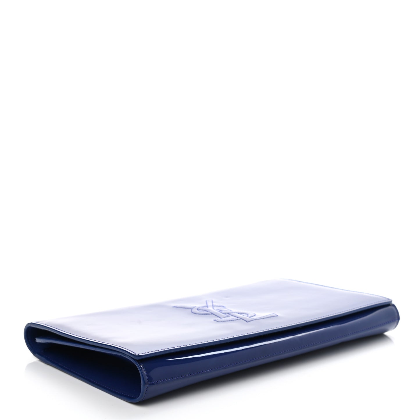 Patent Calfskin Monogram Large Belle De Jour Clutch Royal Blue