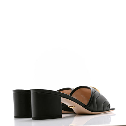 Gucci Nappa Matelasse GG Marmont 55mm Slide Sandals 37.5 Black 4 of 9