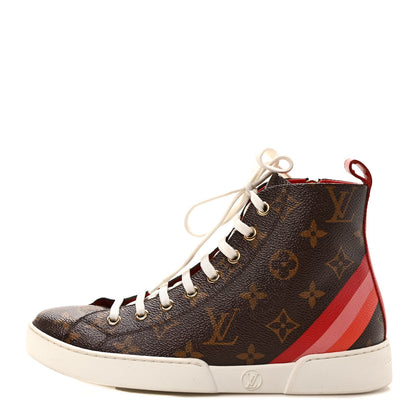 Louis Vuitton Calfskin Patent Monogram Stellar Sneaker Boots 35 Rouge 1 of 8
