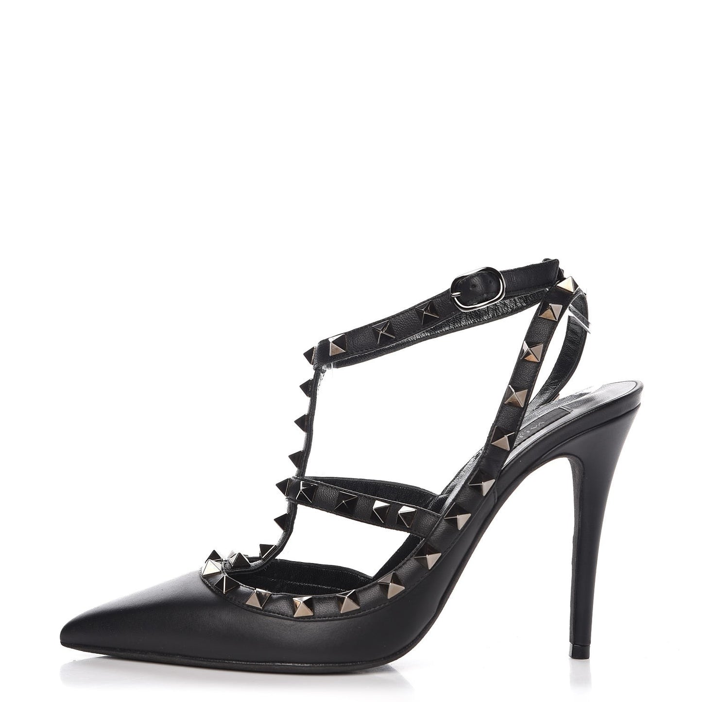 Nappa Rockstud Ankle Strap Pumps 38 Black