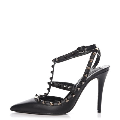 Valentino Garavani Nappa Rockstud Ankle Strap Pumps 38 Black 1 of 12
