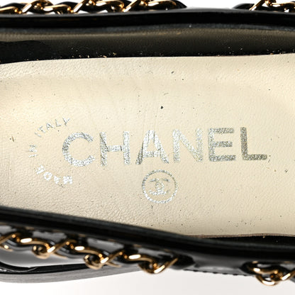 Chanel Patent Calfskin CC Chain Mocassin Loafers 38.5 Black 8 of 9