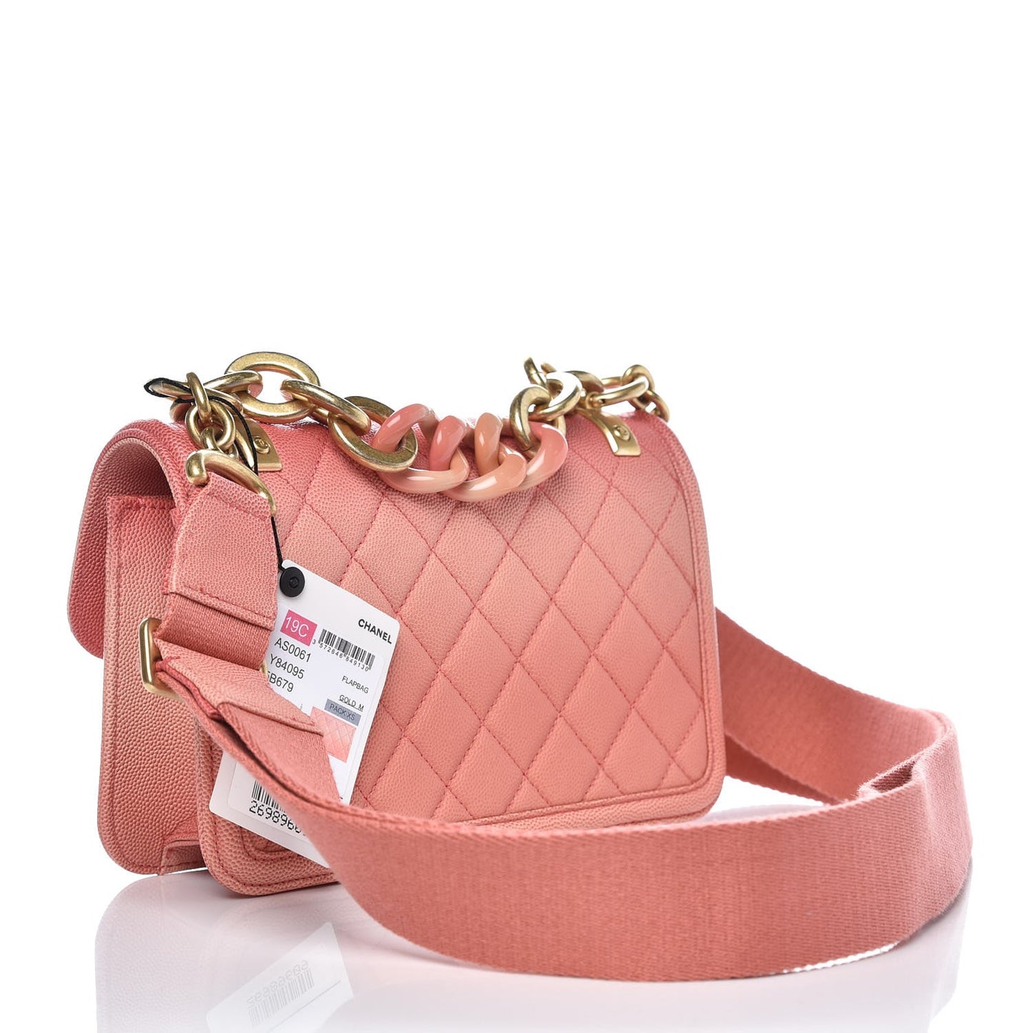 Caviar Quilted Small Sunset On The Sea Flap Coral