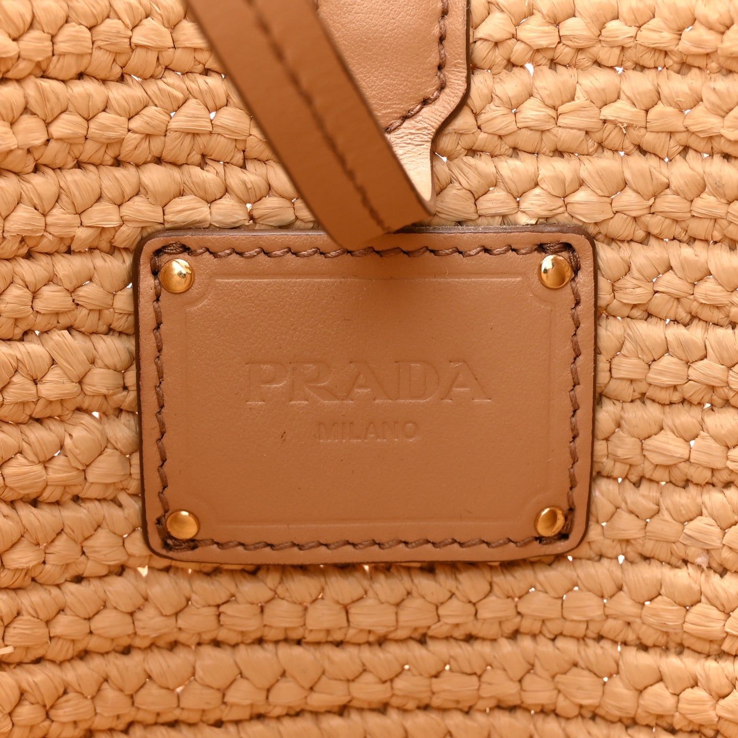 Yarn Raffia Effect Crochet Embroidered Logo Hobo Naturale