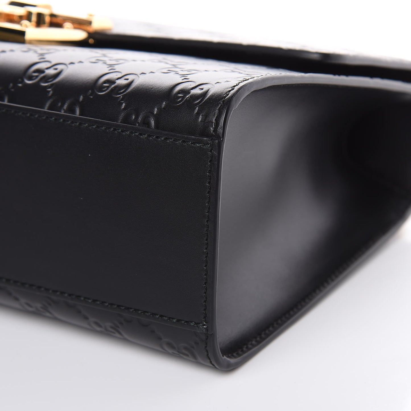 Guccissima Medium Padlock Shoulder Bag Black