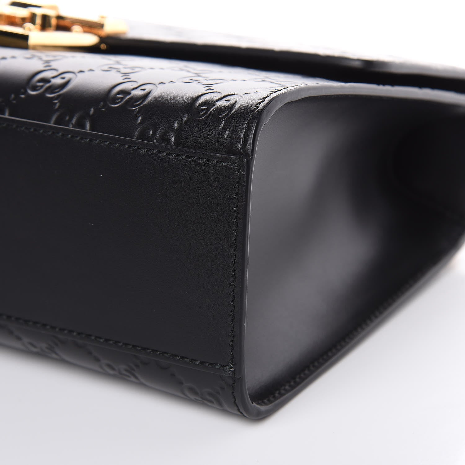 Gucci Guccissima Medium Padlock Shoulder Bag Black 9 of 10