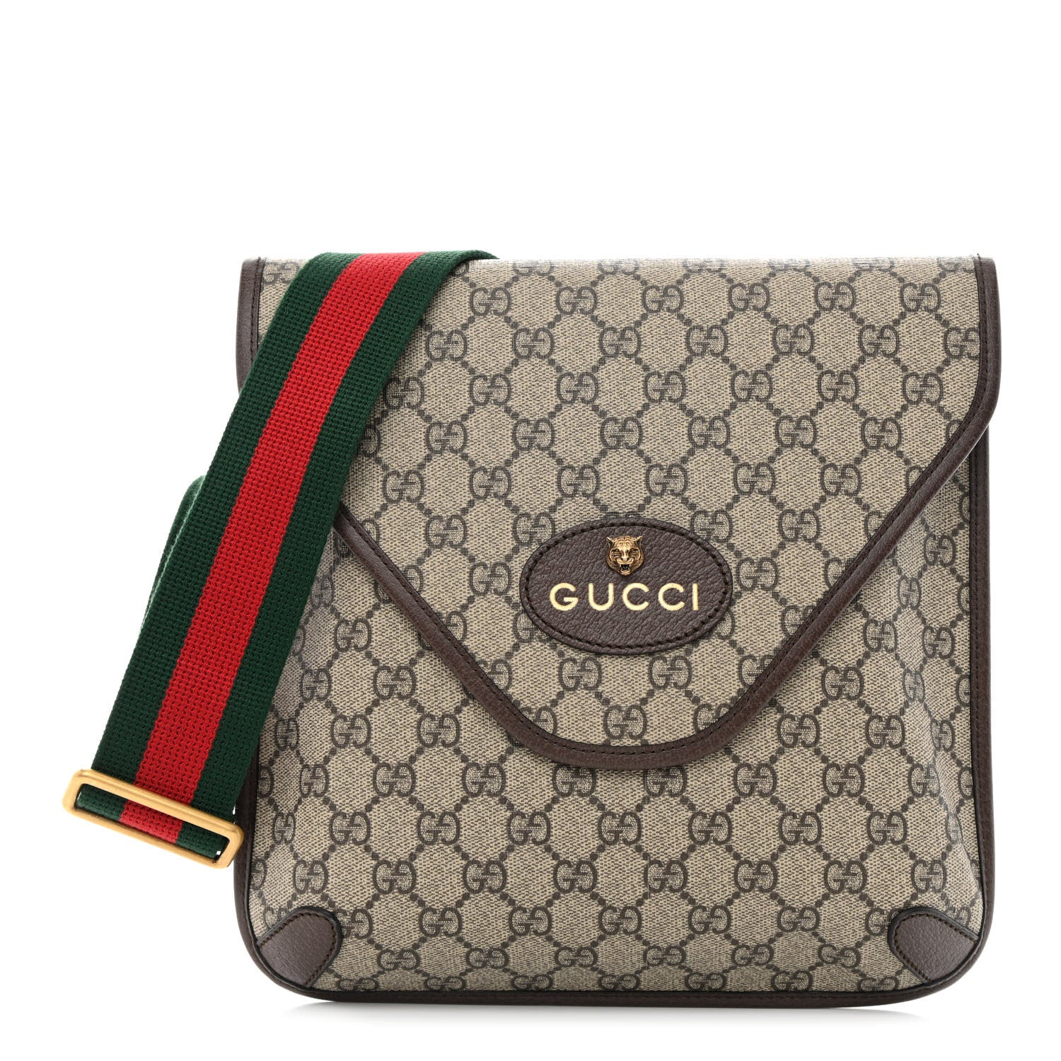 Gucci GG Supreme Monogram Web Medium Neo Vintage Flap Messenger Bag Beige New Acero 1 of 13