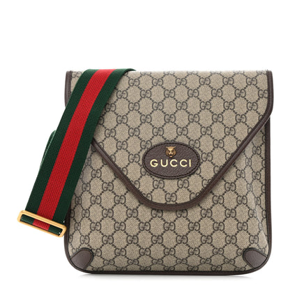 Gucci GG Supreme Monogram Web Medium Neo Vintage Flap Messenger Bag Beige New Acero 1 of 13