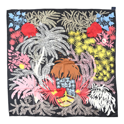 Hermes Silk Le Jardin Des Peintres Double Face Scarf 90 Marine Clair Rose Pale Vert 1 of 5