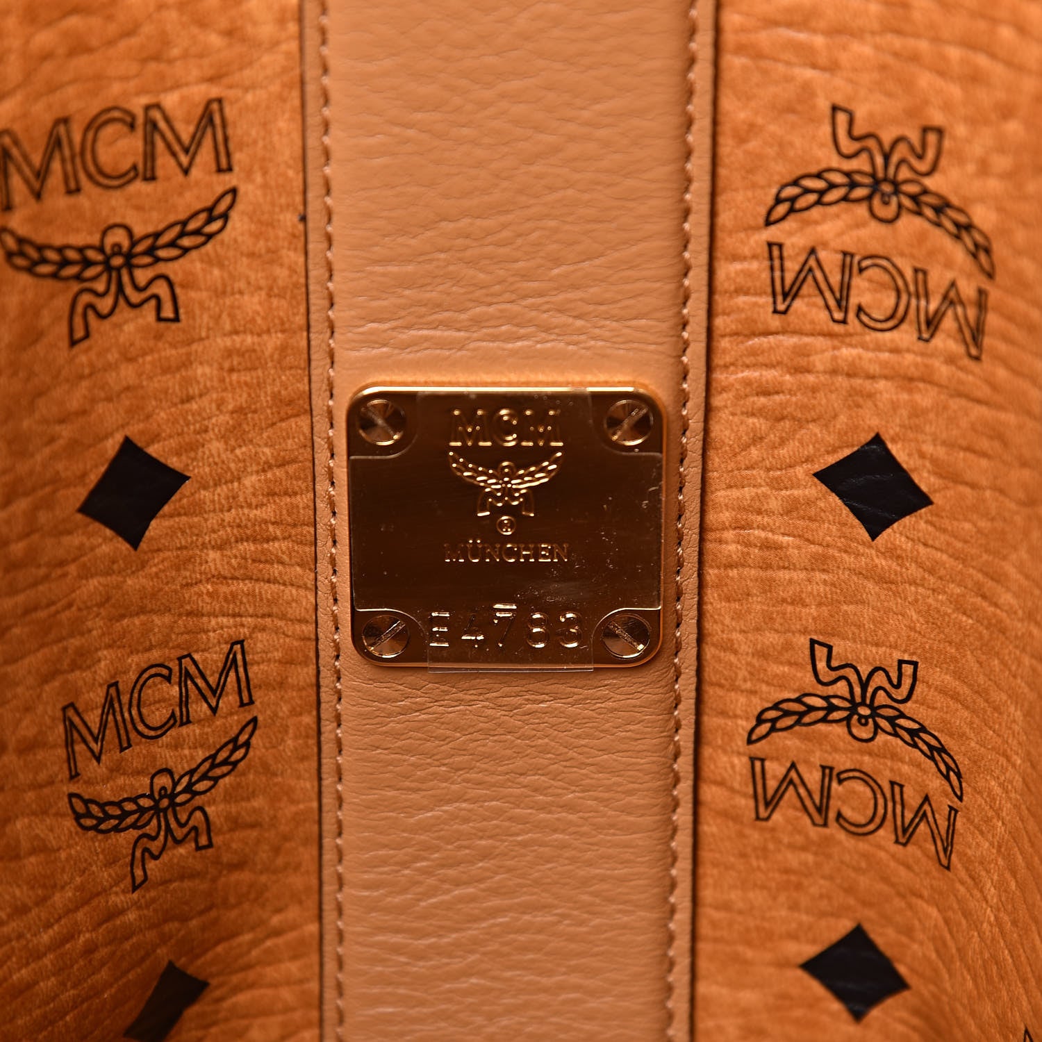 MCM Visetos Medium Liz Reversible Shopper Tote Cognac 11 of 16