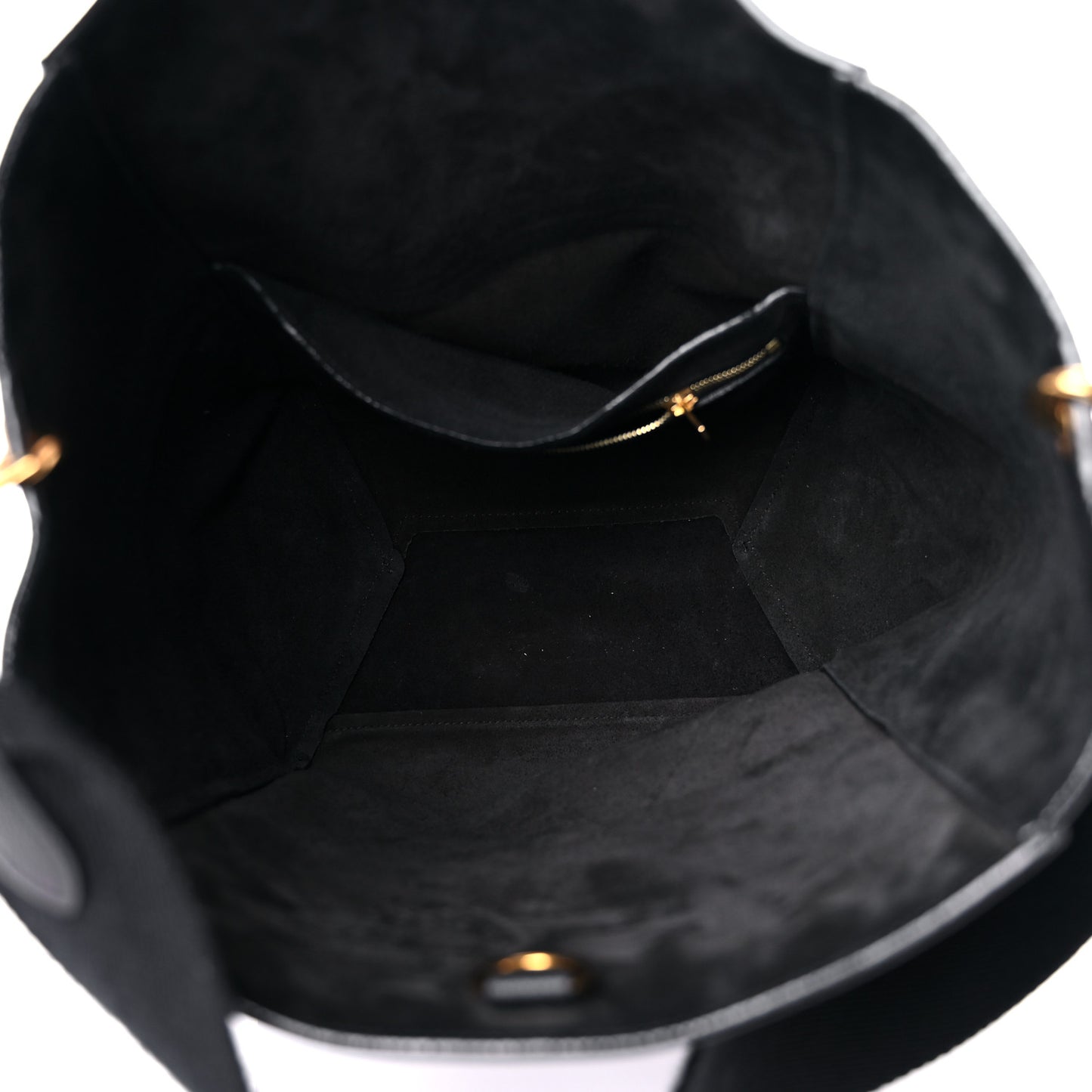 Soft Grained Calfskin Sangle Bucket Bag Black