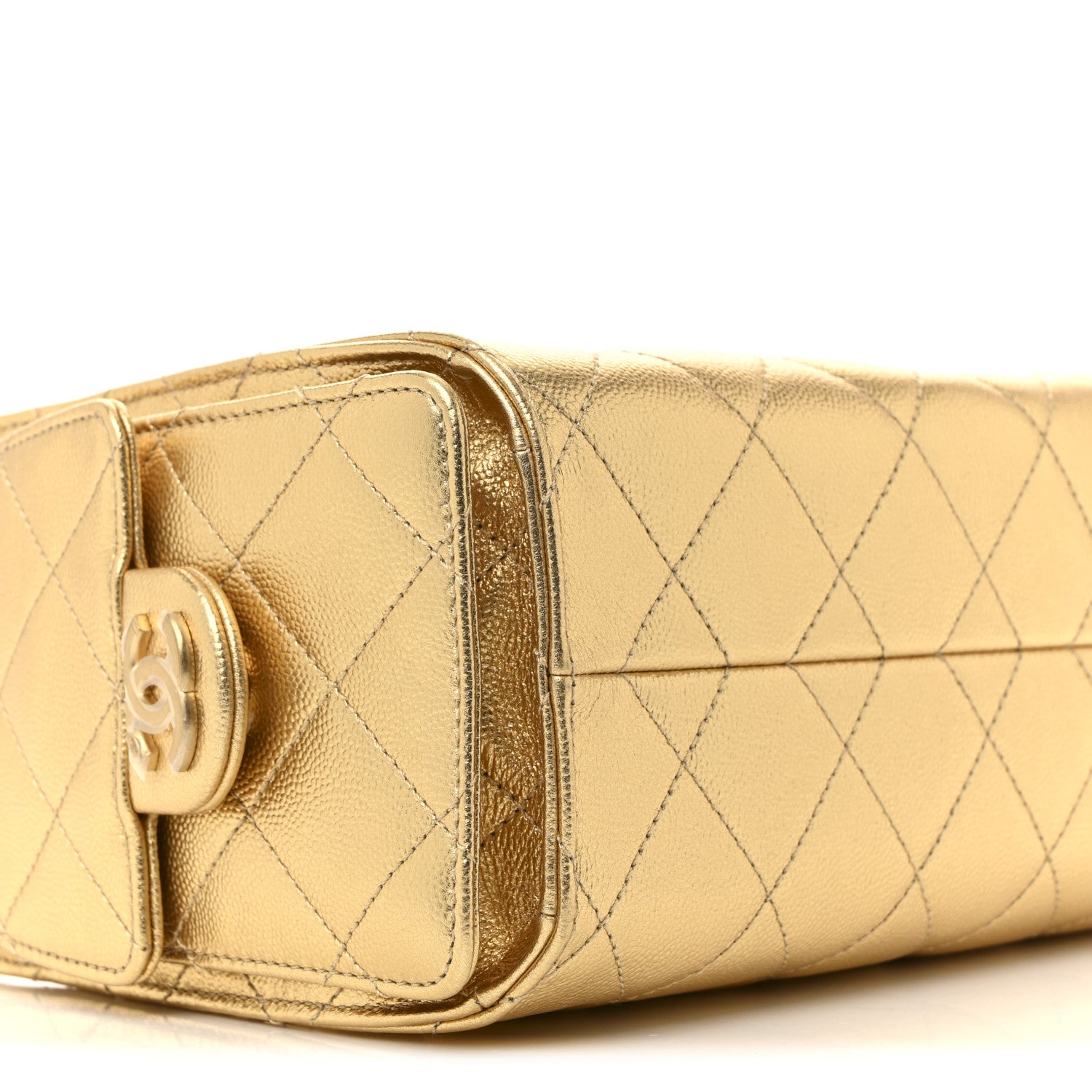 Chanel Metallic Caviar Quilted Mini Chanel 25 Handbag Gold 9 of 11