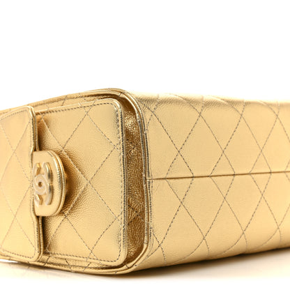Chanel Metallic Caviar Quilted Mini Chanel 25 Handbag Gold 9 of 11