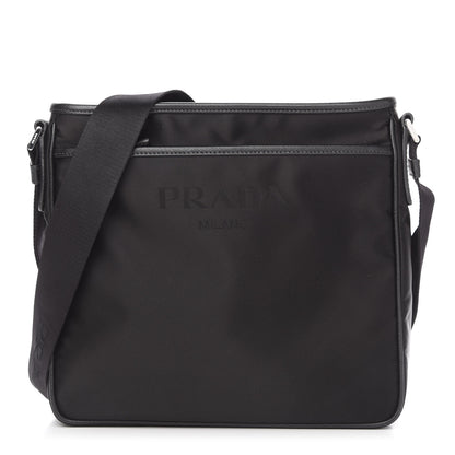 Prada Nylon Saffiano Flat Messenger Bag Black 1 of 10