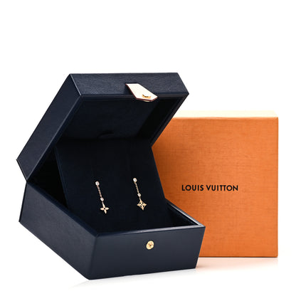 Louis Vuitton 18K Yellow White Pink Gold Diamond Blossom Long Drop Earrings 5 of 5