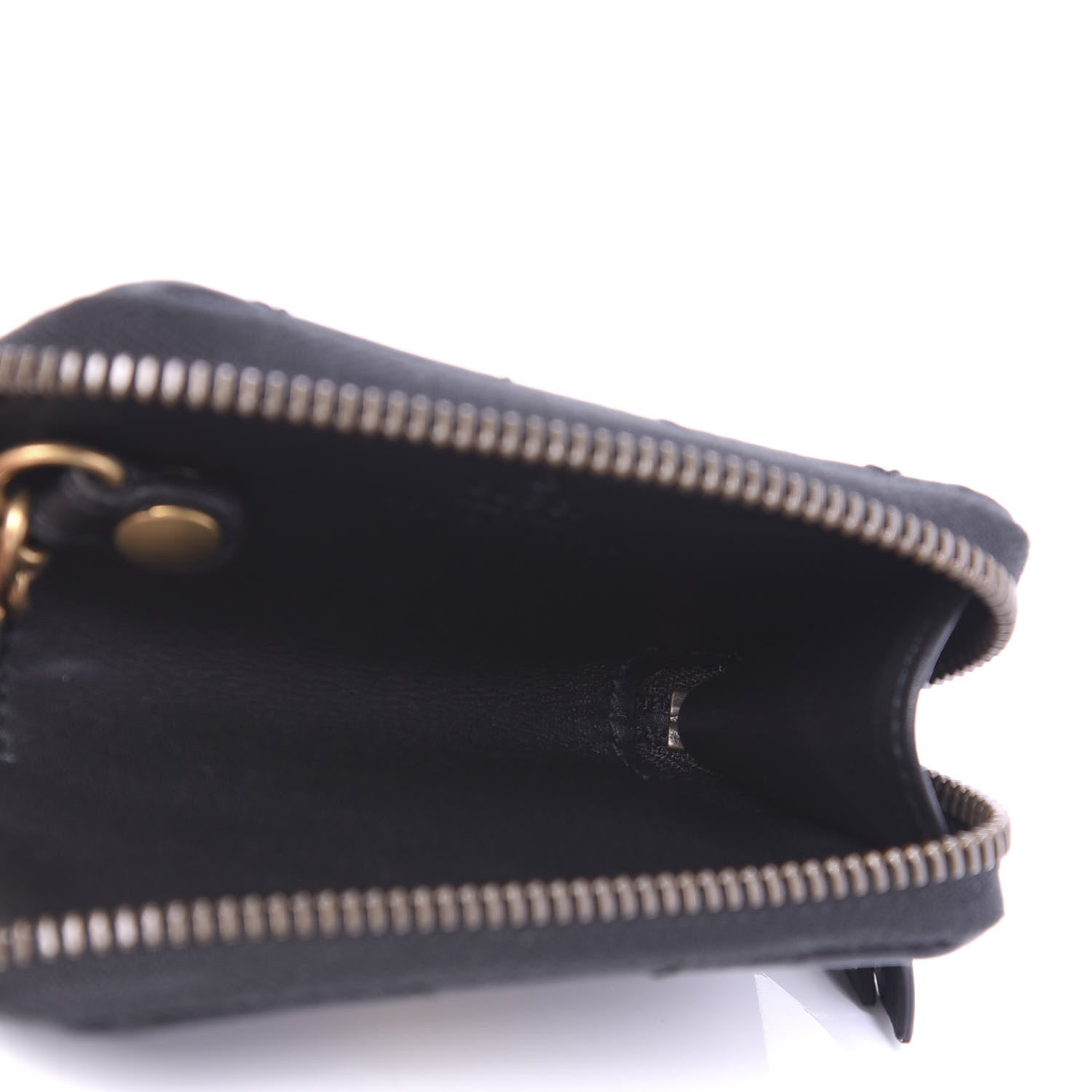 Gucci Calfskin Matelasse GG Marmont Zip Around Key Case Black 5 of 8