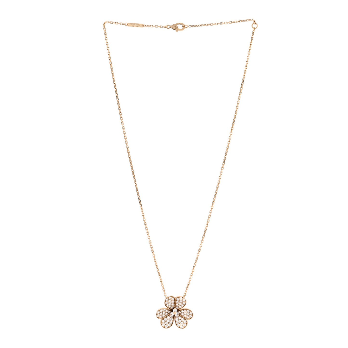 18K Yellow Gold Diamond Large Frivole Pendant Pave Necklace