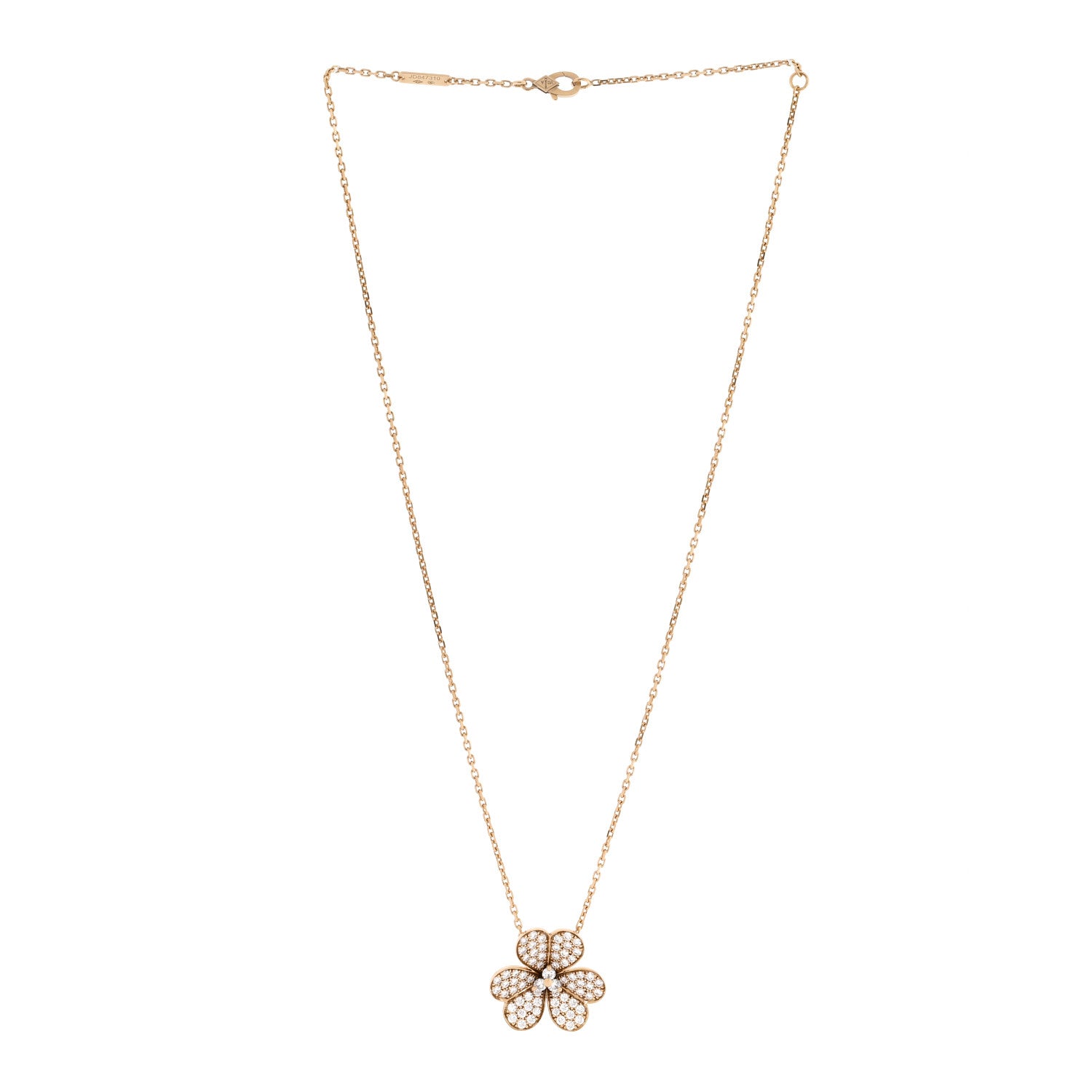 Van Cleef & Arpels 18K Yellow Gold Diamond Large Frivole Pendant Pave Necklace 3 of 6