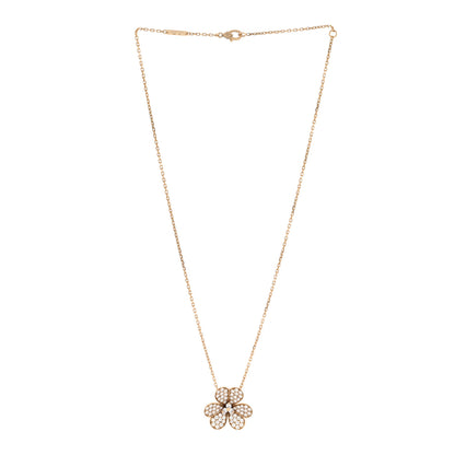 Van Cleef & Arpels 18K Yellow Gold Diamond Large Frivole Pendant Pave Necklace 3 of 6