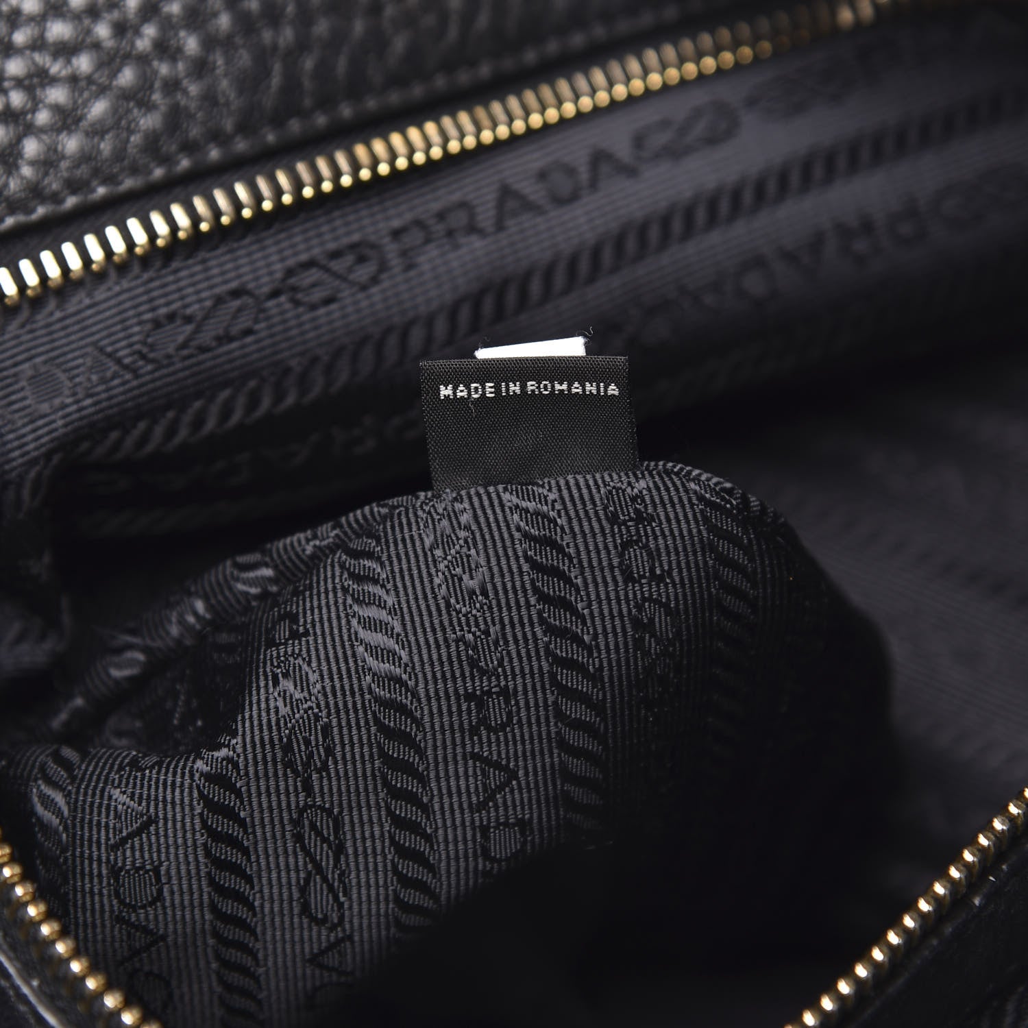 Prada Vitello Daino Side Zip Tote Black 7 of 10