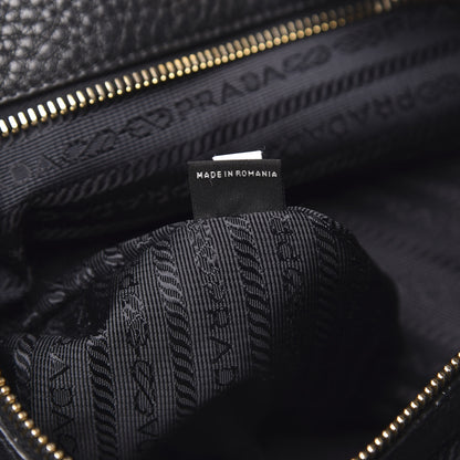 Prada Vitello Daino Side Zip Tote Black 7 of 10