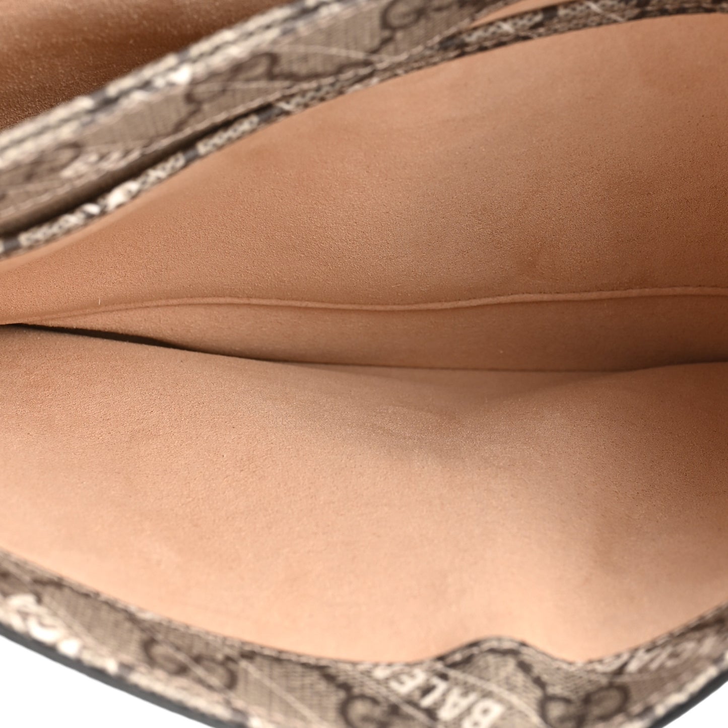 X BALENCIAGA GG Supreme Monogram Logo Print Horsebit 1955 Shoulder Bag Beige Ebony