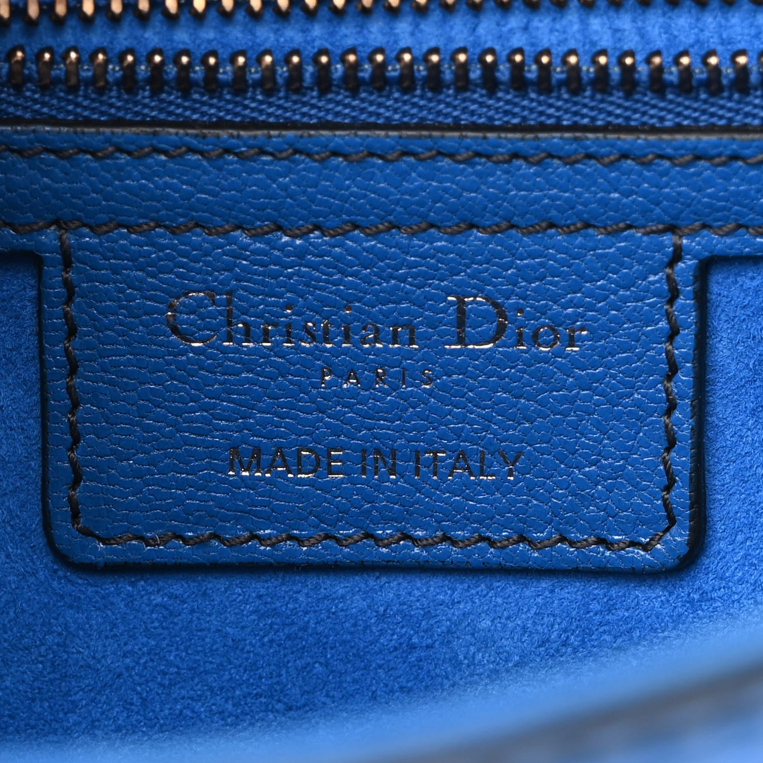 Christian Dior Calfskin D Fence Bohemian Saddle Bag Blue 6 of 11